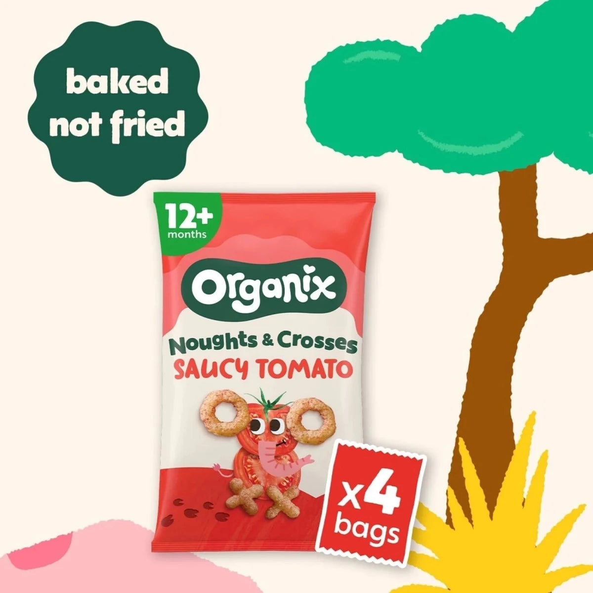 Organix Tomato Noughts & Crosses Puffs 10+ months 60g (4x15g) - ebebek