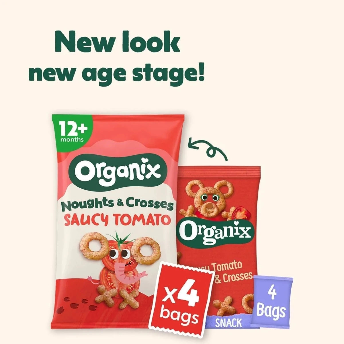 Organix Tomato Noughts & Crosses Puffs 10+ months 60g (4x15g) - ebebek