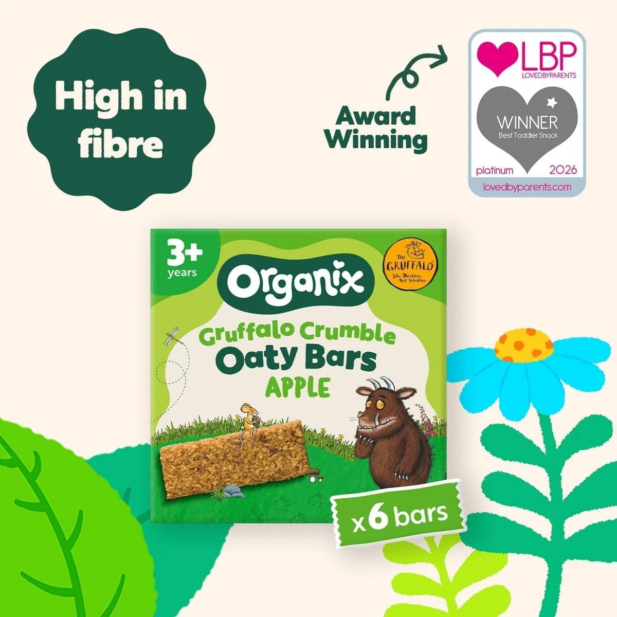 Organix Gruffalo Apple Crumble Oaty Bar 12+ months 138g (6x23g)