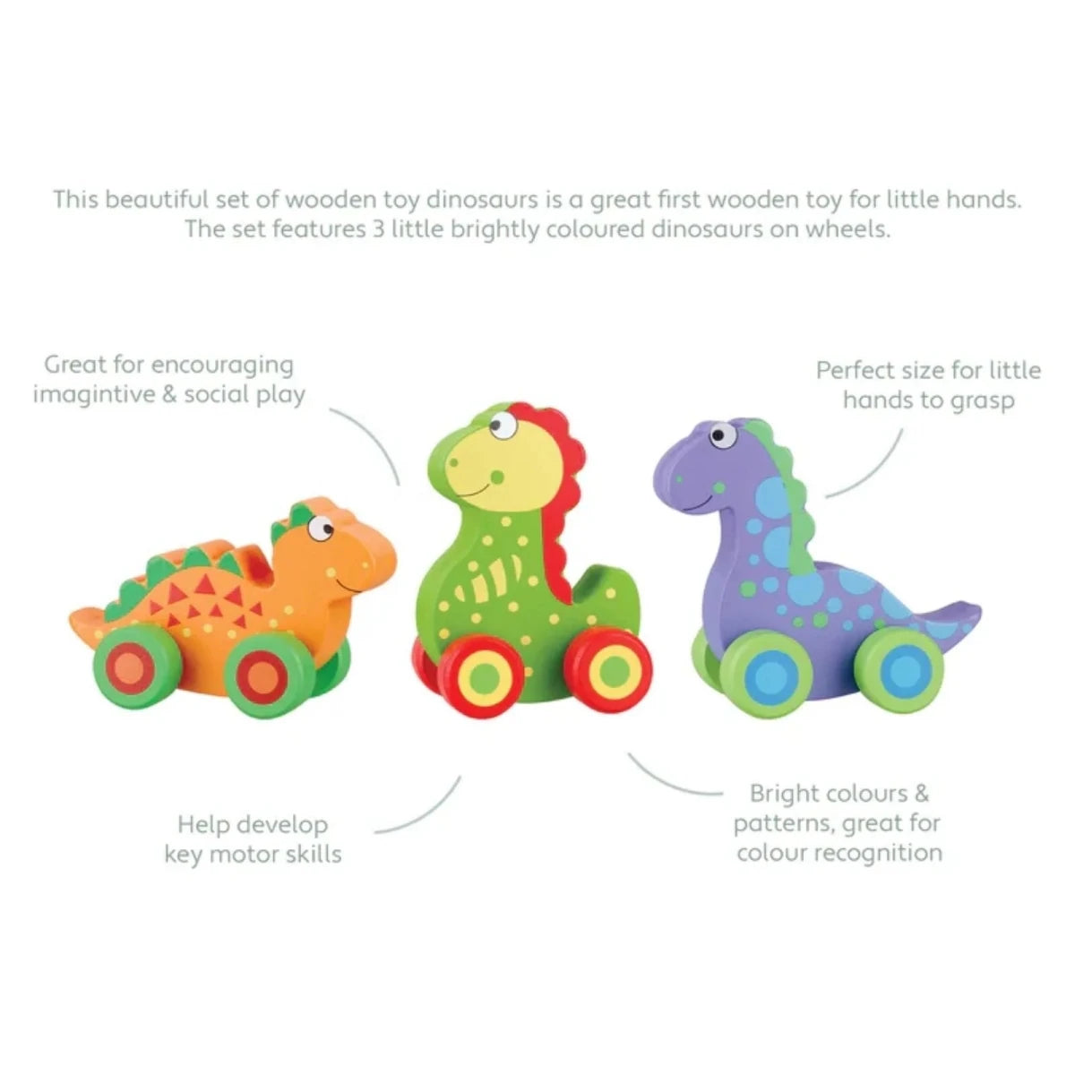 Orange Tree Toys First Dinosaurs Wheelies - ebebek