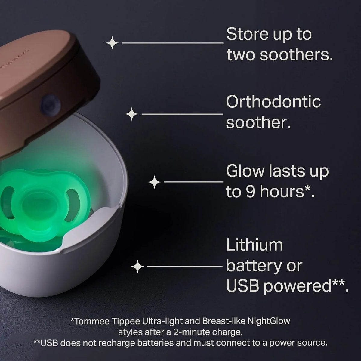 Tommee Tippee NightGlow Pod UV Soother Charger & Steriliser