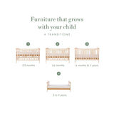 Tutti Bambini Rio Cot Bed with Cot Top Changer & Mattress - Cashmere/Honey Oak
