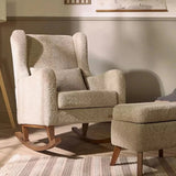 Tutti Bambini Harper Wingback Rocking Chair & Footstool - Teddy Mushroom Teddy Mushroom - ebebek