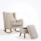Tutti Bambini Harper Wingback Rocking Chair & Footstool - Teddy Mushroom Teddy Mushroom - ebebek