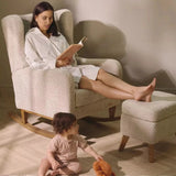 Tutti Bambini Harper Wingback Rocking Chair & Footstool - Teddy Mushroom Teddy Mushroom - ebebek