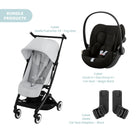 Cybex Libelle Pushchair V2 Pushchair with Cloud G Car Seat Travel System Bundle - Fog Grey - ebebek - Christmas