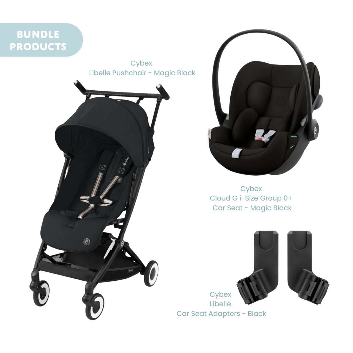 Cybex Libelle Pushchair Pushchair with Cloud G Car Seat Travel System Bundle - Magic Black - ebebek - Christmas