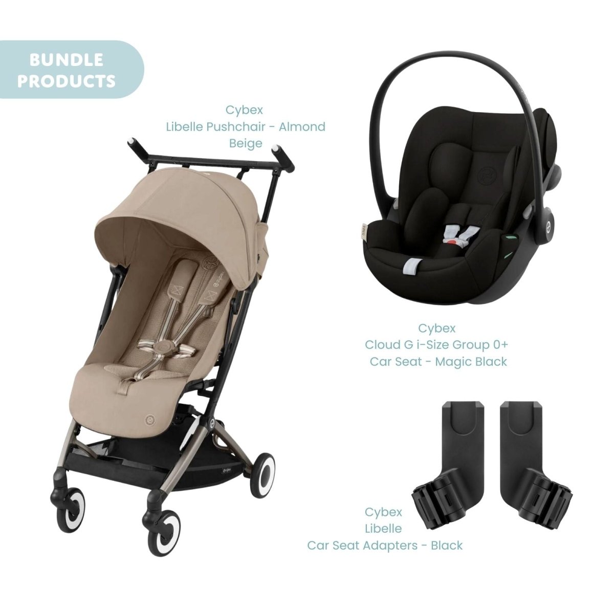 Cybex Libelle Pushchair Pushchair with Cloud G Car Seat Travel System Bundle - Almond Beige - ebebek - Christmas