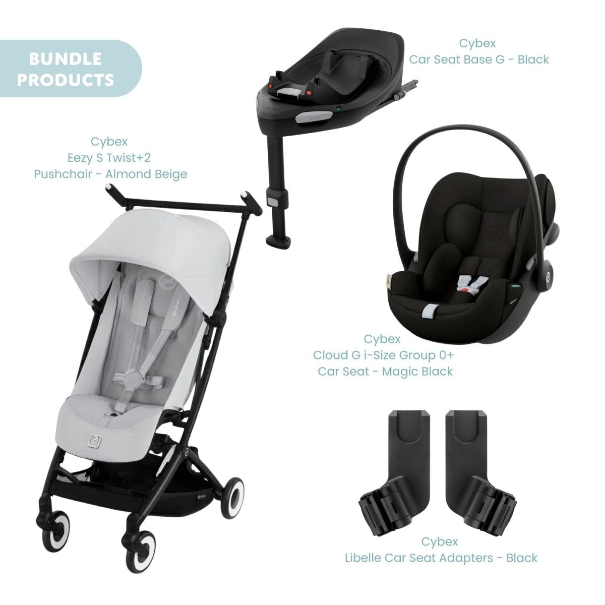 Cybex Libelle Pushchair V2 Pushchair with Cloud G Car Seat & Base Travel System Bundle - Fog Grey - ebebek - Christmas