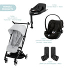 Cybex Libelle Pushchair V2 Pushchair with Cloud G Car Seat & Base Travel System Bundle - Fog Grey - ebebek - Christmas