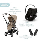 Cybex Eezy S Twist+2 Pushchair with Cloud G Car Seat Travel System Bundle - Almond Beige - ebebek - Christmas