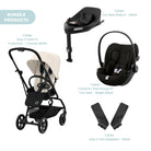 Cybex Eezy S Twist+2 Pushchair with Cloud G Car Seat & Base Travel System Bundle - Canvas White - ebebek - Christmas
