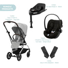 Cybex Eezy S Twist+2 Pushchair with Cloud G Car Seat & Base Travel System Bundle - Fog Grey - ebebek - Christmas