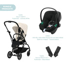 Cybex Eezy S Twist+2 Pushchair with Aton B2 Car Seat Travel System Bundle - Canvas White - ebebek - Christmas