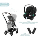 Cybex Eezy S Twist+2 Pushchair with Aton B2 Car Seat Travel System Bundle - Fog Grey - ebebek - Christmas