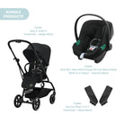 Cybex Eezy S Twist+2 Pushchair with Aton B2 Car Seat Travel System Bundle - Magic Black - ebebek - Christmas