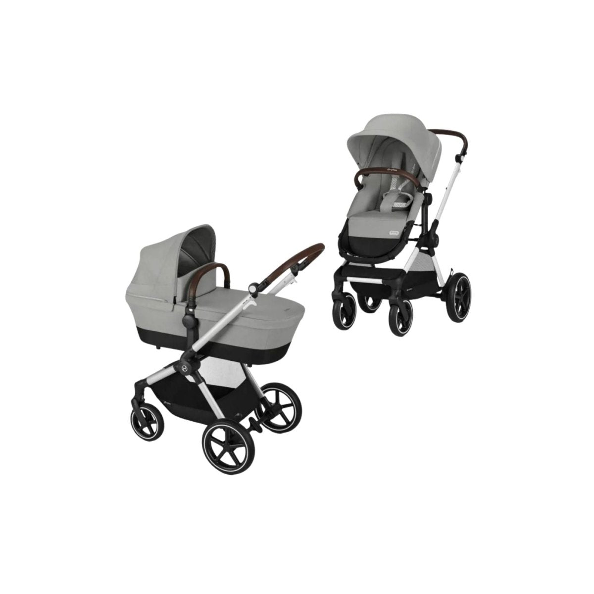 Cybex Eos Lux Silver Pushchair with Cloud G Car Seat Travel System Bundle - Stone Grey - ebebek - Christmas
