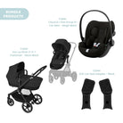 Cybex Eos Lux Silver Pushchair with Cloud G Car Seat Travel System Bundle - Moon Black - ebebek - Christmas
