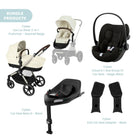 Cybex Eos Lux Silver Pushchair with Cloud G Car Seat & Base Travel System Bundle - Seashell Beige - ebebek - Christmas