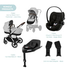 Cybex Eos Lux Silver Pushchair with Cloud G Car Seat & Base Travel System Bundle - Lava Grey - ebebek - Christmas