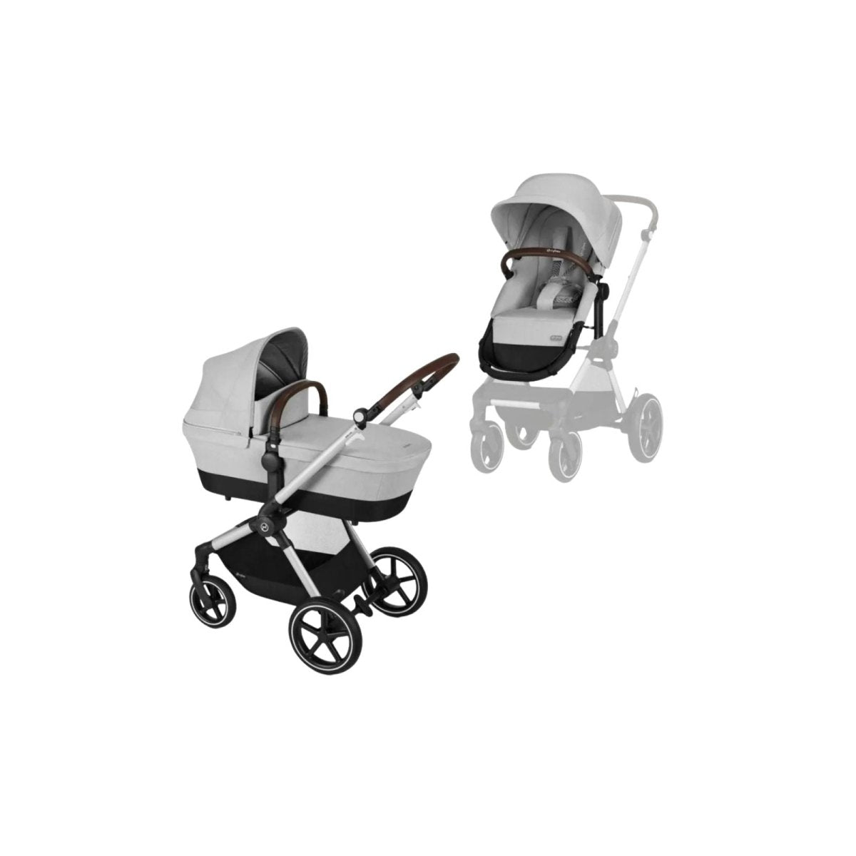 Cybex Eos Lux Silver Pushchair with Cloud G Car Seat & Base Travel System Bundle - Lava Grey - ebebek - Christmas