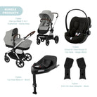 Cybex Eos Lux Silver Pushchair with Cloud G Car Seat & Base Travel System Bundle - Stone Grey - ebebek - Christmas