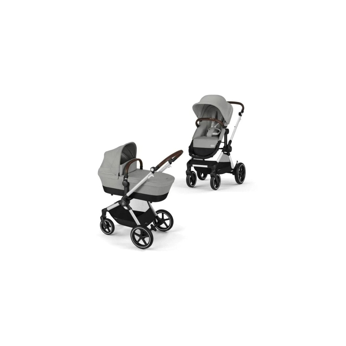 Cybex Eos Lux Silver Pushchair with Cloud G Car Seat & Base Travel System Bundle - Stone Grey - ebebek - Christmas