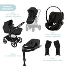 Cybex Eos Lux Silver Pushchair with Cloud G Car Seat & Base Travel System Bundle - Moon Black - ebebek - Christmas
