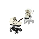 Cybex Eos Lux Silver 2 - in - 1 Pushchair with Cloud G Car Seat & Base & Snøgga Footmuff Travel System Bundle - Seashell Beige - ebebek - Christmas