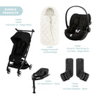 Cybex Libelle V2 Pushchair with Cloud G Car Seat & Base & Snøgga Footmuff Travel System Bundle - Magic Black - ebebek - Christmas