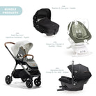 Joie Finiti Signature Pushchair with Sprint Car Seat & Calmi Carrycot & Sansa Rocker - Oyster - ebebek - Black Friday