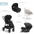 Joie Finiti Signature Pushchair with Sprint Car Seat & Calmi Carrycot & Sansa Rocker - Eclipse - ebebek - Black Friday