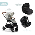 Joie Finiti Signature Pushchair with I - Jemini Car Seat & Calmi Carrycot - Oyster - ebebek - Black Friday