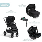 Joie Finiti Signature Pushchair with I - Jemini Car Seat & Base & Calmi Carrycot Travel System - Eclipse - ebebek - Black Friday