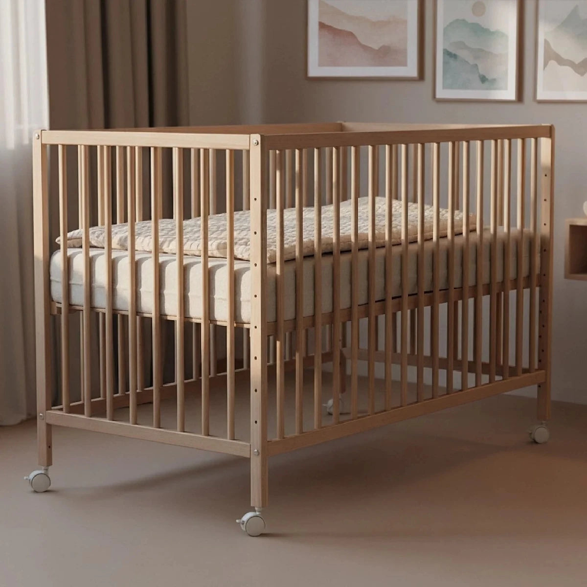 WeBaby Lio Cot Bed 60x120cm - Raw Beech Raw Beech - ebebek