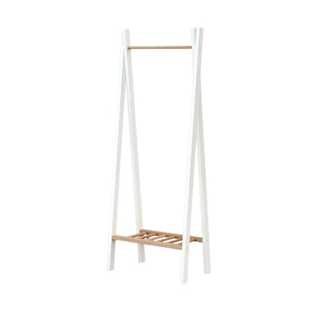 WeBaby Hooki Wooden Children's Clother Rail - White & Raw Beech White & Raw Beech - ebebek