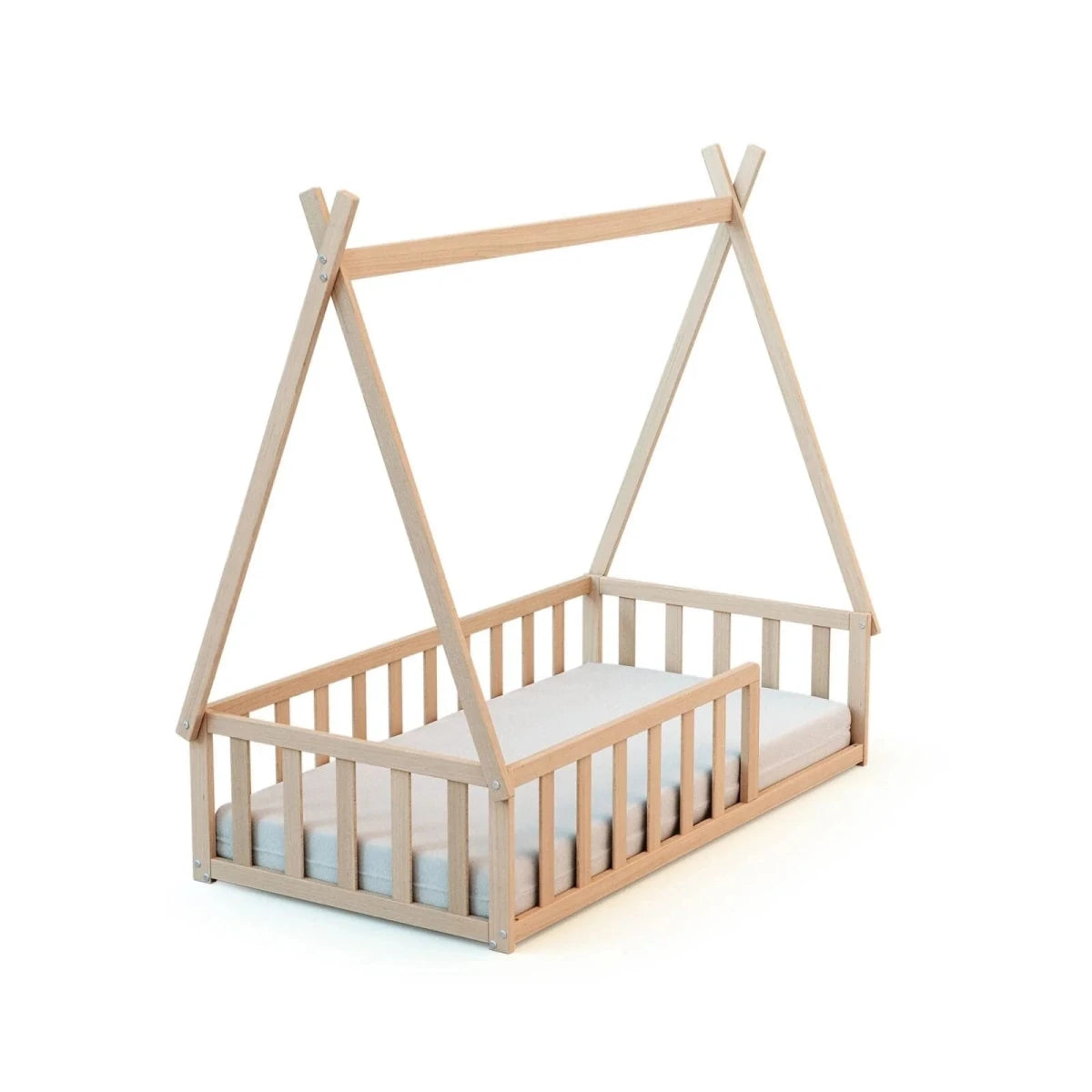 WeBaby Tipi Wooden Cot Bed 70x140cm - Raw Beech - ebebek