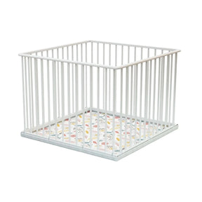 WeBaby Cubo Wooden Playpen 100x100cm - White White - ebebek