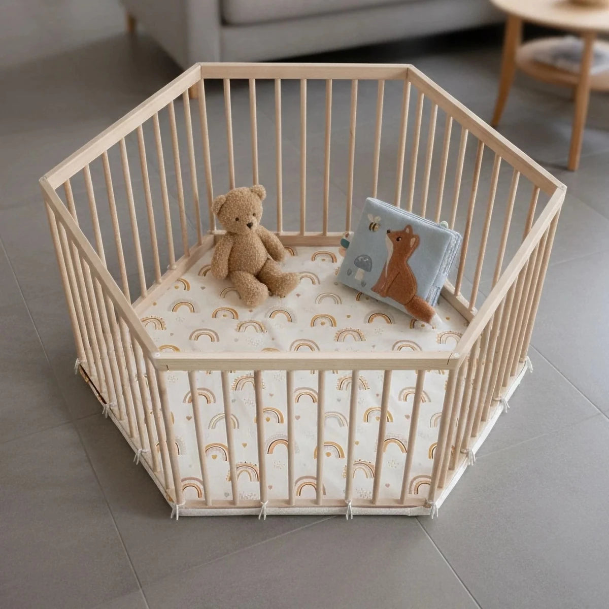 WeBaby Alvelo Hexagonal Wooden Playpen 12x109x65cm - ebebek
