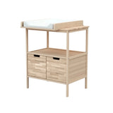 WeBaby Natur Changing Unit with 2 Wooden Doors - Raw Beech Raw Beech - ebebek