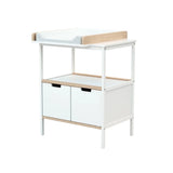 WeBaby Natur Changing Unit with 2 Wooden Doors - White & Raw Beech White & Raw Beech - ebebek