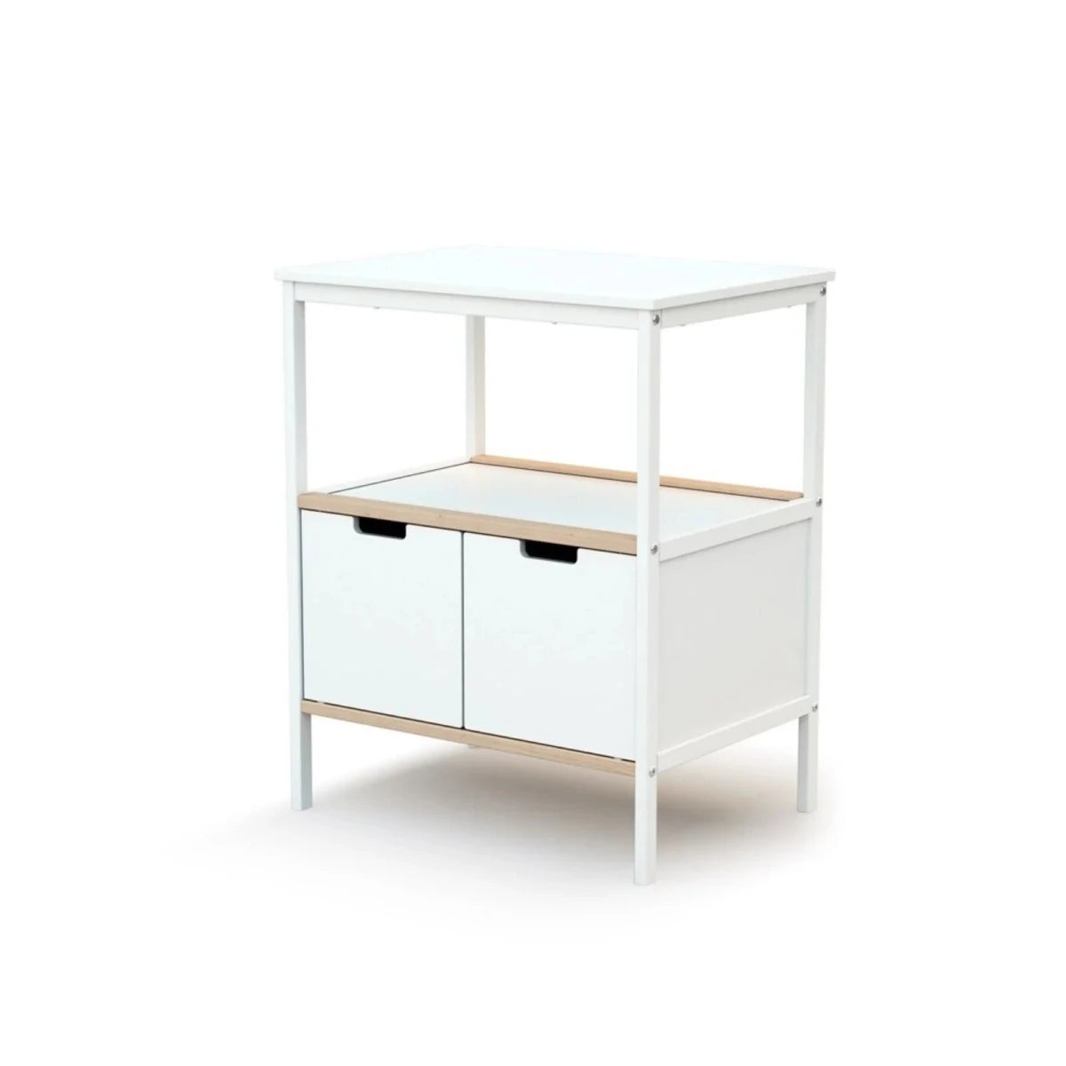 WeBaby Natur Changing Unit with 2 Wooden Doors - White & Raw Beech White & Raw Beech - ebebek