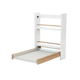 WeBaby Eazy Wall-Mounted Folding Changing Table - White & Varnished Beech White & Varnished Beech - ebebek