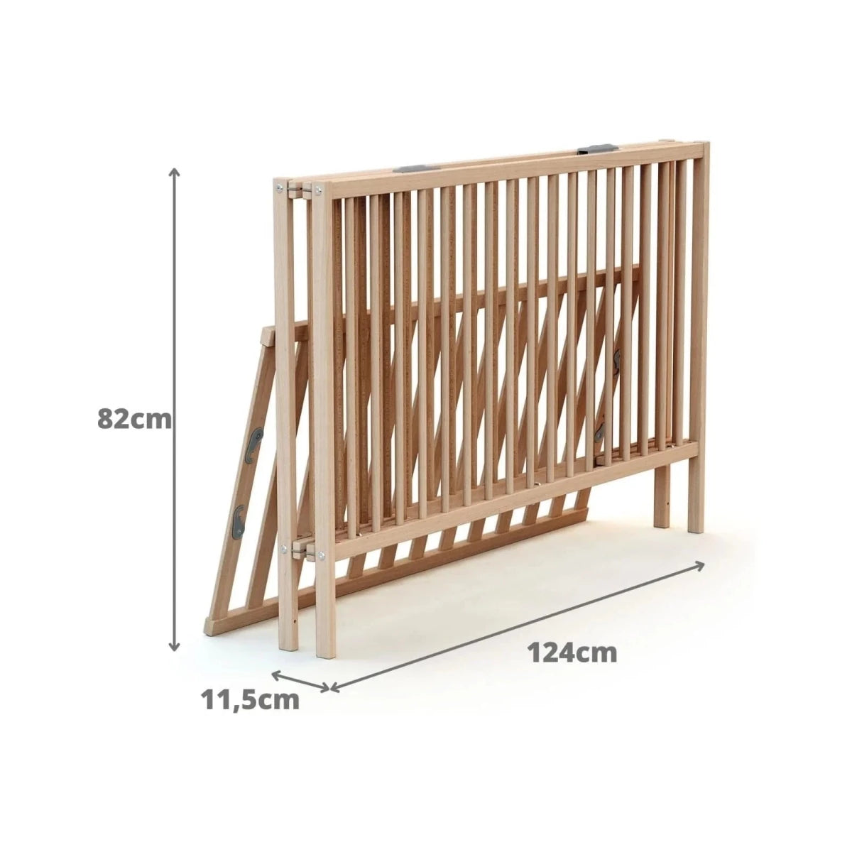 WeBaby Flex Folding Wooden Cot Bed 60x120cm - Raw Beech Raw Beech - ebebek