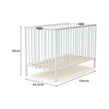 WeBaby Flex Folding Wooden Cot Bed 60x120cm - White White - ebebek