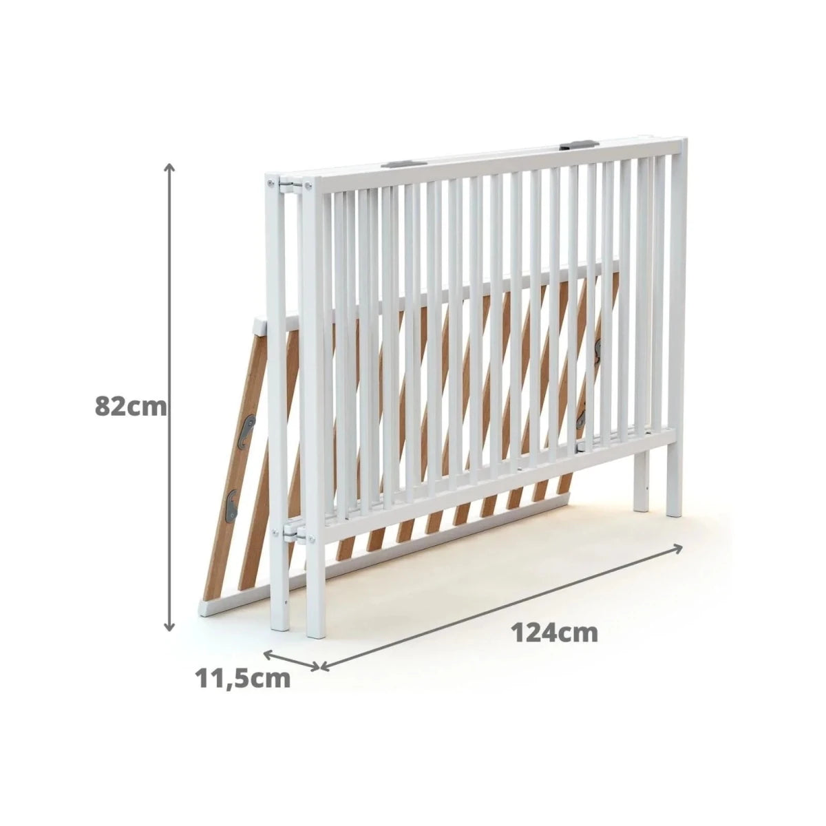 WeBaby Flex Folding Wooden Cot Bed 60x120cm - White White - ebebek
