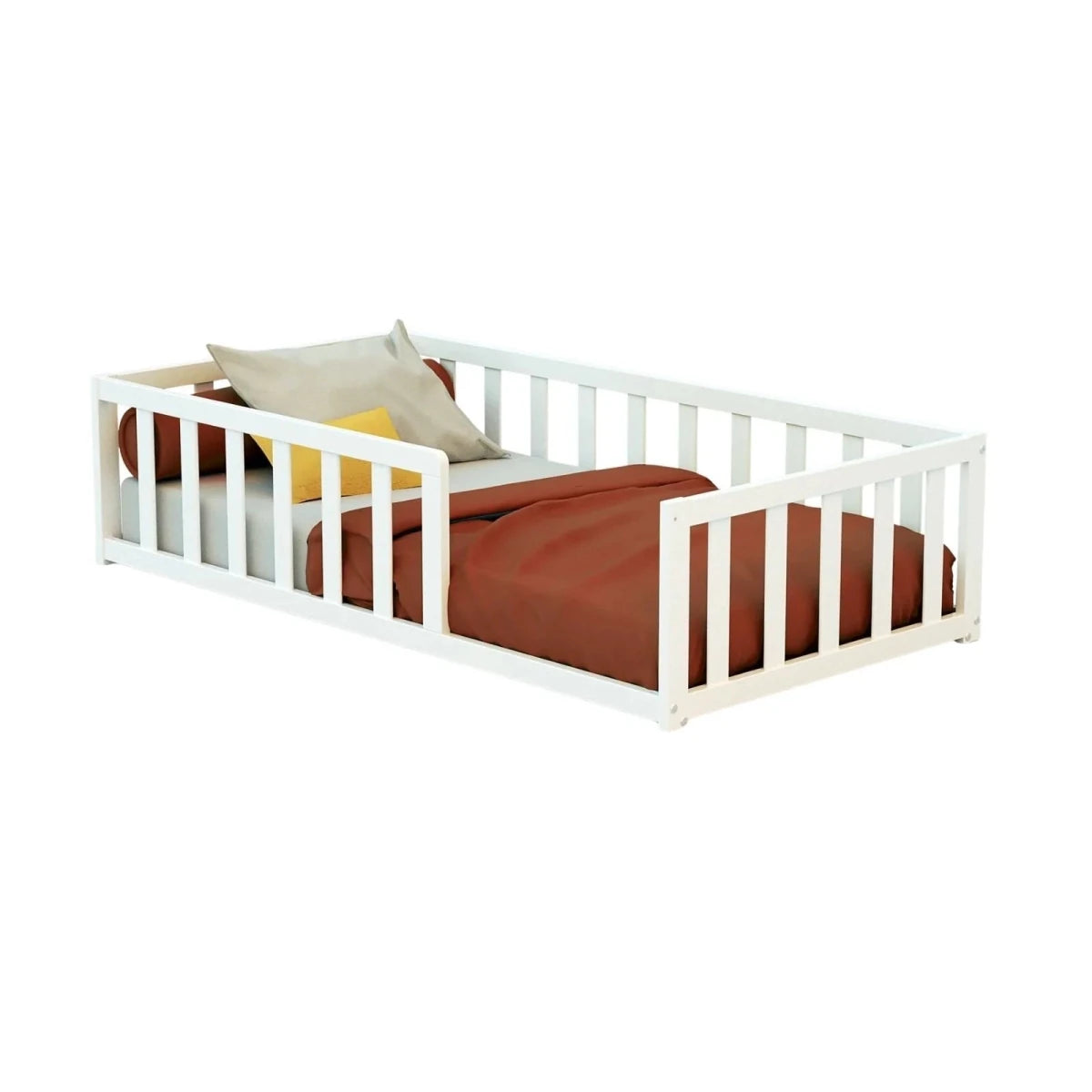 WeBaby Kaia Wooden Flor Bed 70x140cm - White White - ebebek