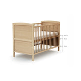 WeBaby Luna Convertible Wooden Cot Bed 60x120cm - Varnished Beech Varnished Beech - ebebek