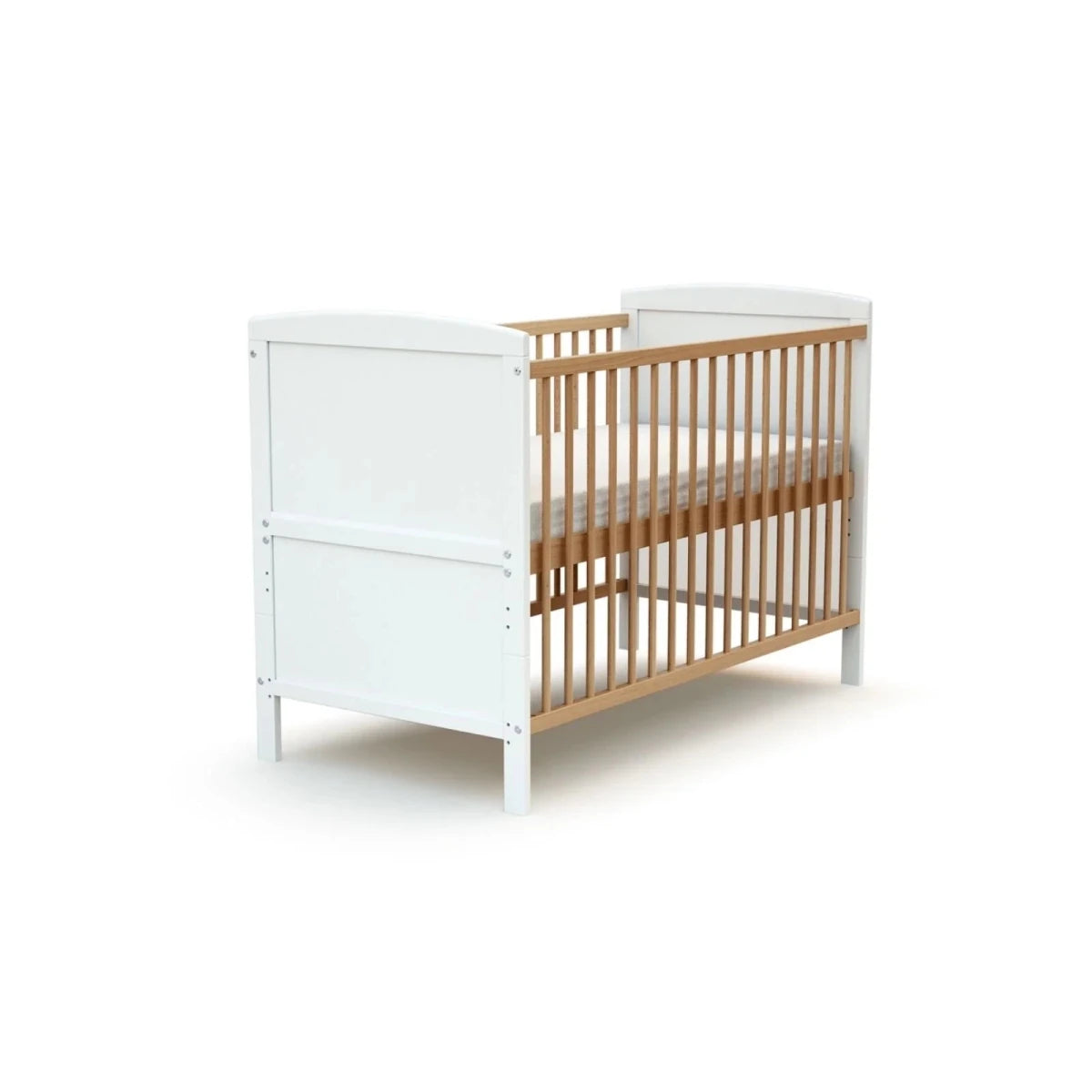 WeBaby Luna Convertible Wooden Cot Bed 60x120cm - White & Beech White & Beech - ebebek