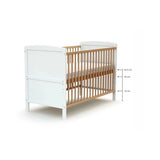 WeBaby Luna Convertible Wooden Cot Bed 60x120cm - White & Beech White & Beech - ebebek